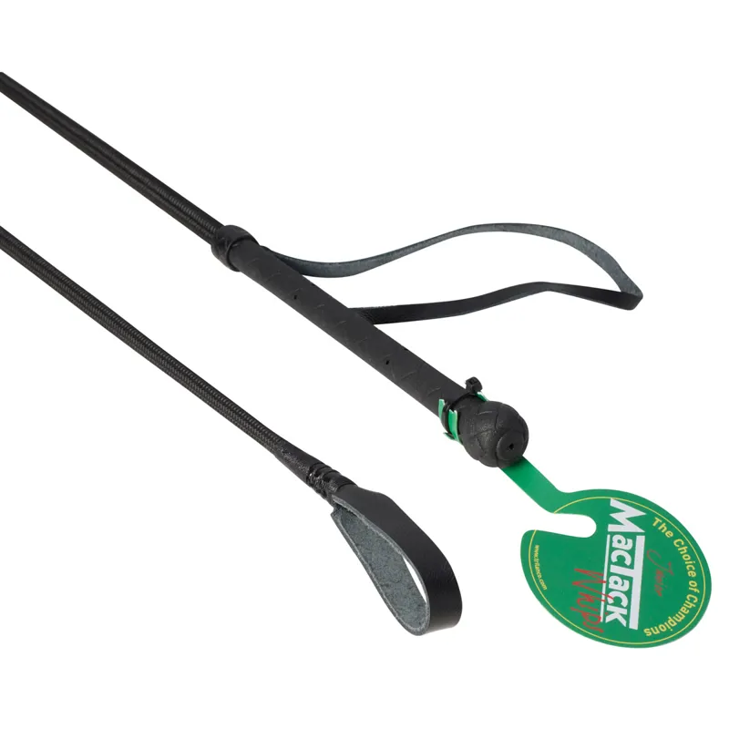 Mactack Junior 24in Plain Riding Whip - Black
