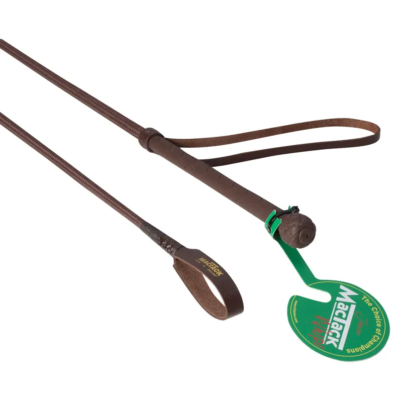 Mactack Junior 24in Plain Riding Whip Brown