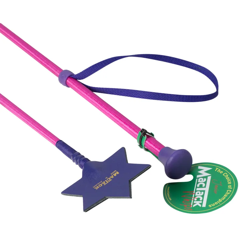 Mactack Junior Star Riding Whip - Pink/Purple