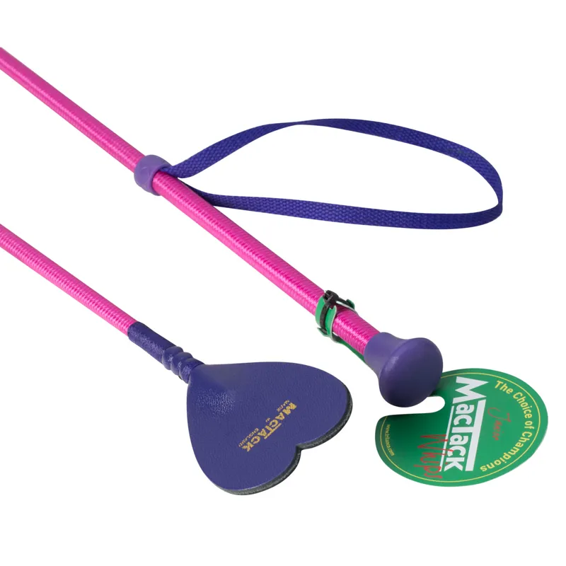 Mactack Junior Heart Riding Whip - Pink/Purple