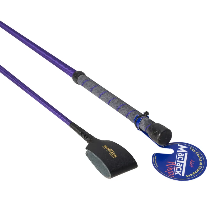 Mactack Rubber Non-Slip Handle Riding Whip with No3 Keeper - Purple