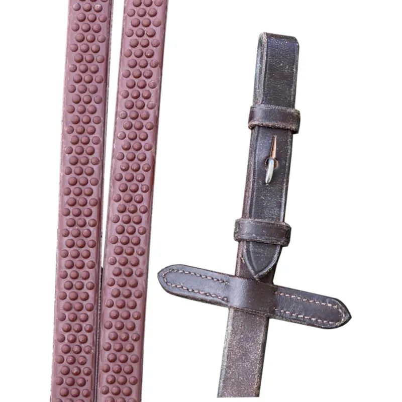 Mackey Legend Super Grip Rubber Reins - Brown