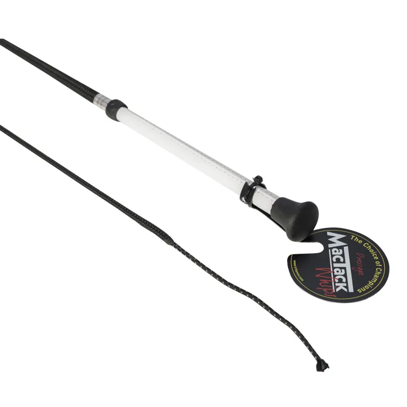 Mactack Leather Handle Dressage Whip - Black/White