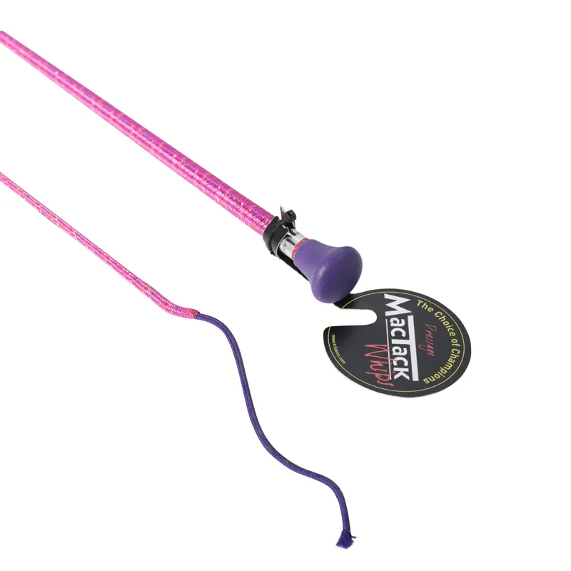 Mactack Braided Sparkle Dressage Whip - Pink