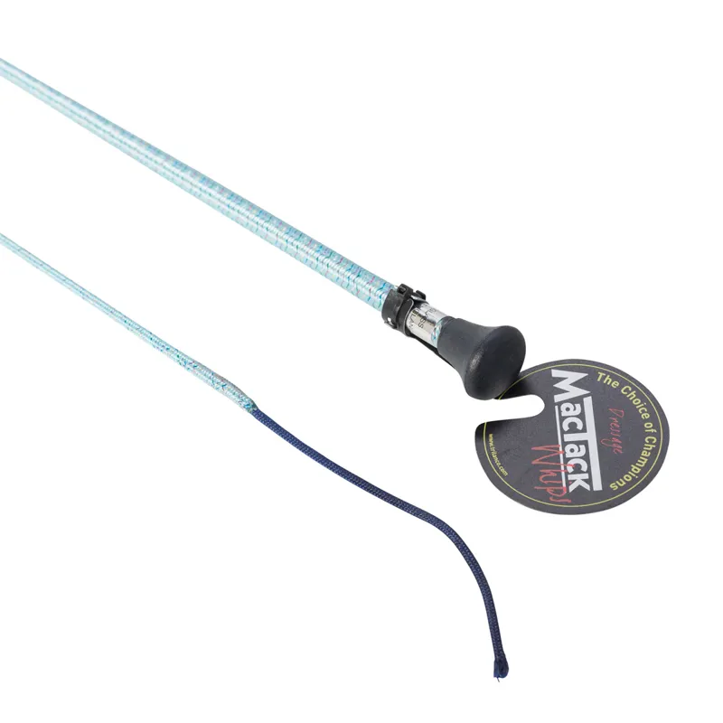 Mactack Braided Sparkle Dressage Whip - Light Blue Sparkle