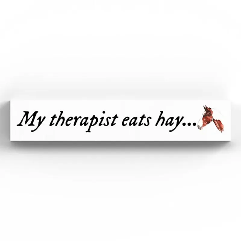 Meg Hawkins Momento Plaque - My Therapist Eats Hay