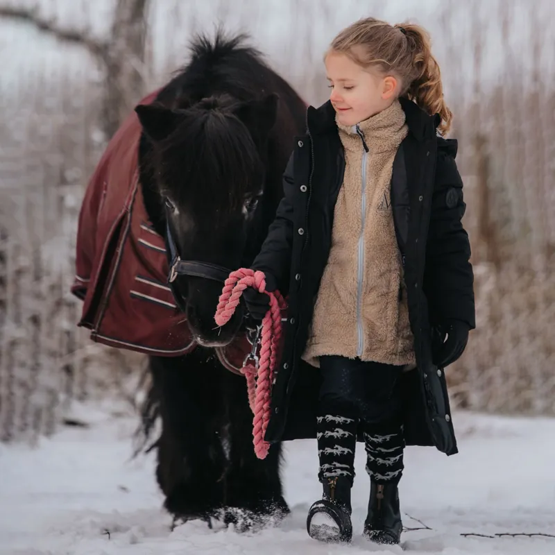 Mountain Horse Irma Junior Girls Long Quilted Jacket Black