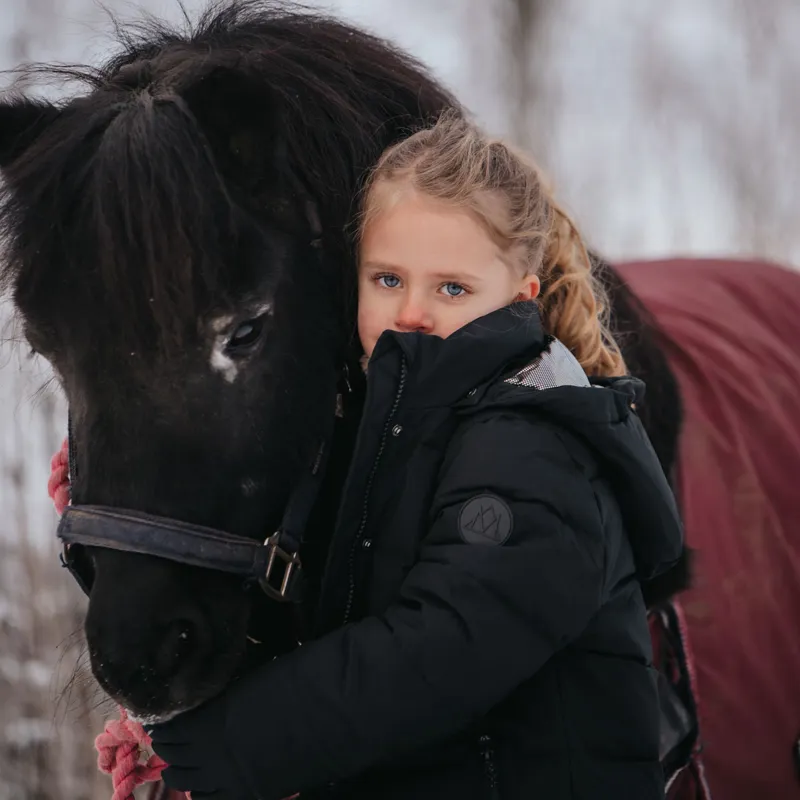 Mountain Horse Irma Junior Girls Long Quilted Jacket - Black-7