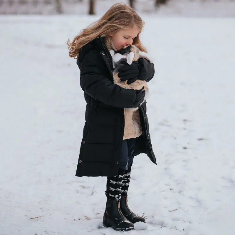 Mountain Horse Irma Junior Girls Long Quilted Jacket Black