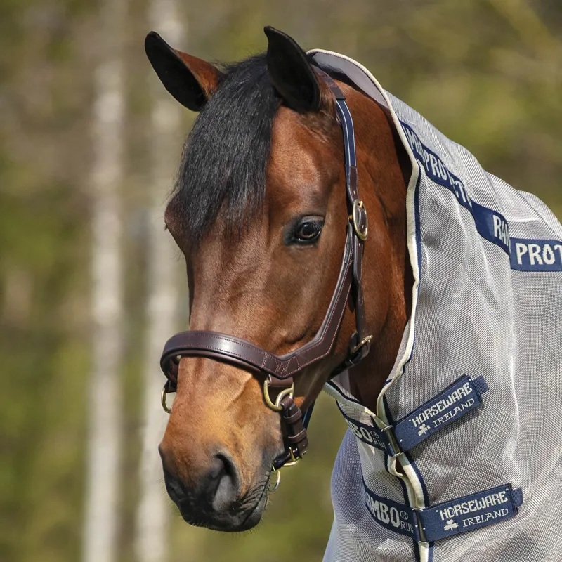 Rambo Micklem Leather Headcollar - Brown-1