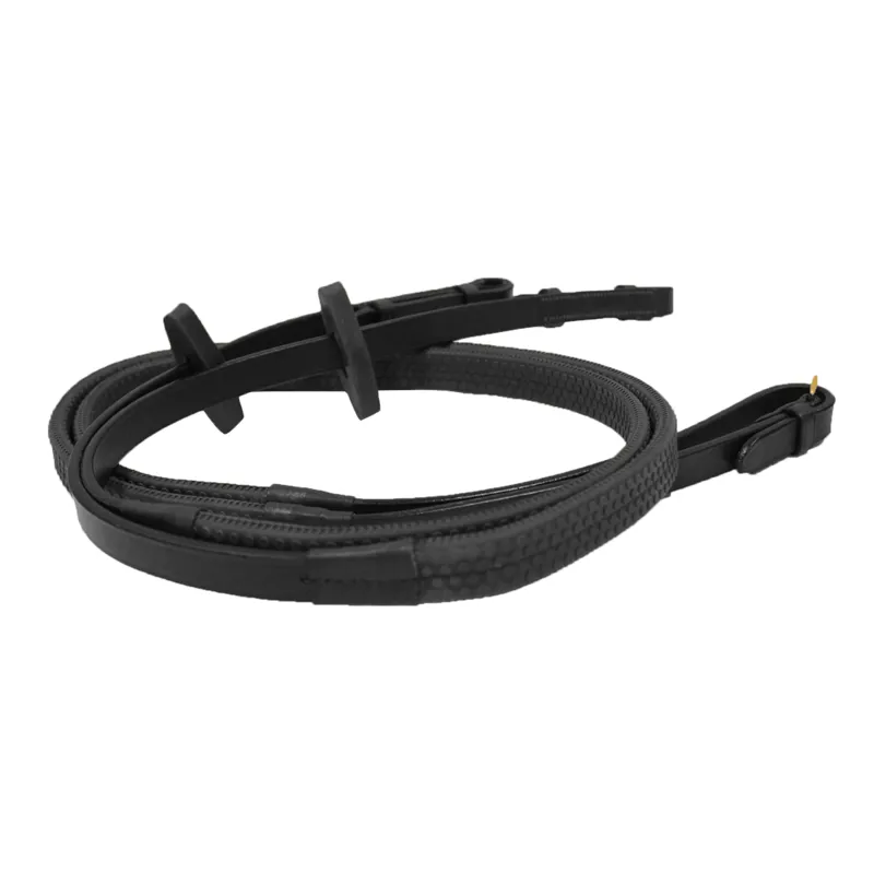 Rambo Micklem Rubber Reins - Black