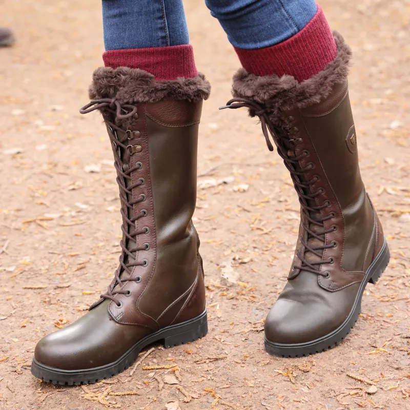 Moretta Nola Womens Laced Country Boots - Brown-4