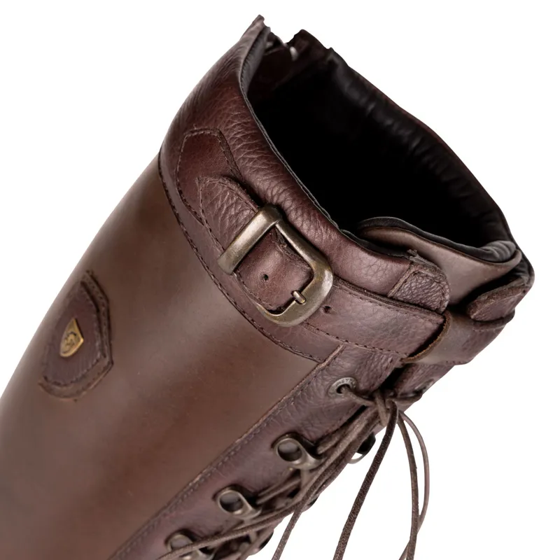 Moretta Teramo Laced Ladies Tall Country Boots - Dark Brown-2