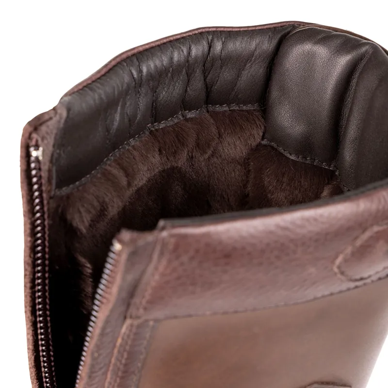 Moretta Teramo Laced Ladies Tall Country Boots - Dark Brown-3