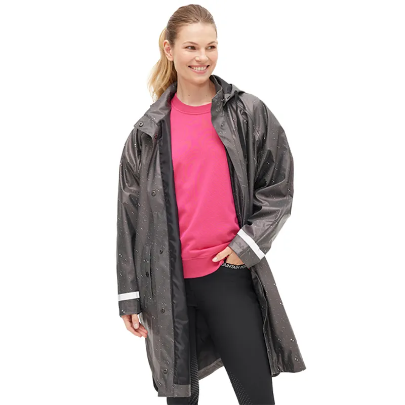 Mountain Horse Ladies Drizzle Rain Waterproof Poncho - Black-4