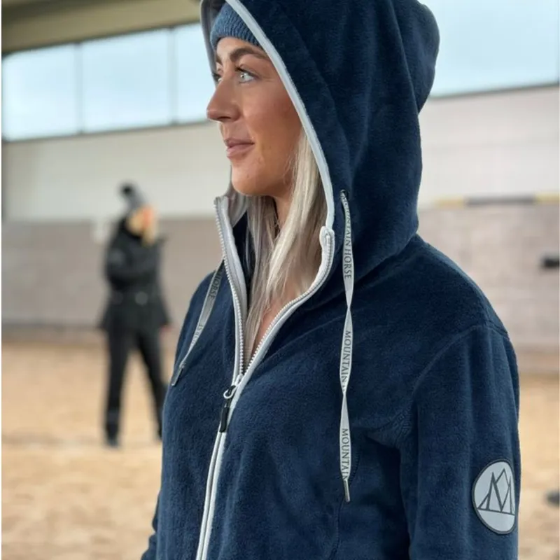 Mountain Horse Fuzzy Womens Hoodie - Navy-1