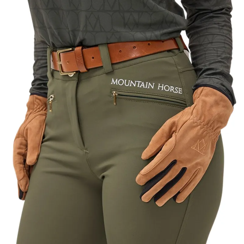 Mountain Horse Fleece Lined Leather Gloves - Light Brown-1
