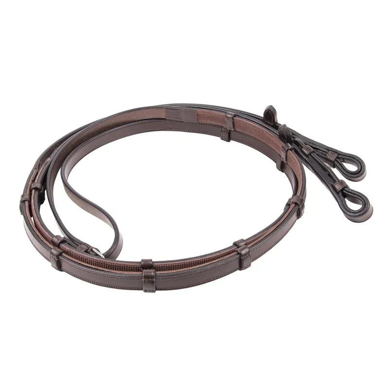 Mark Todd Half Rubber Continental Reins - Havana