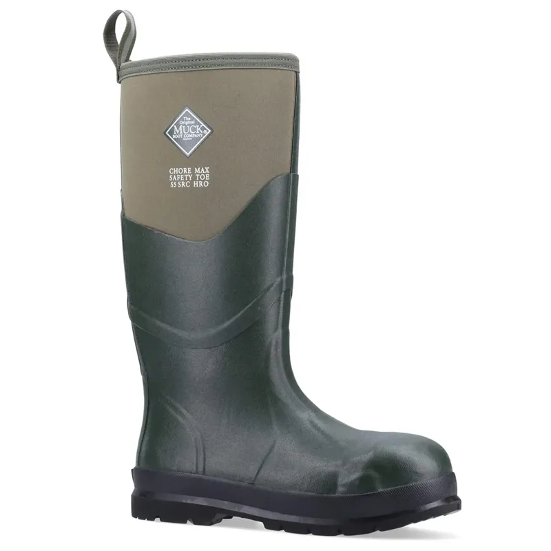 Muck Boot Chore Max S5 Steel Toe Unisex Tall Wellington Boots - Moss-2