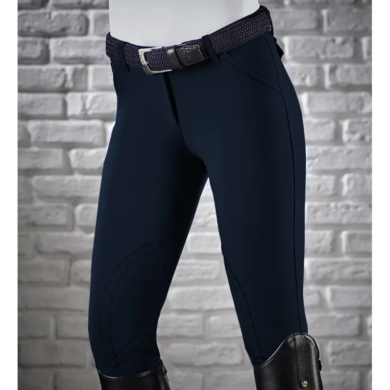 Equiline Boston Knee Patch Womens Breeches - Navy-3