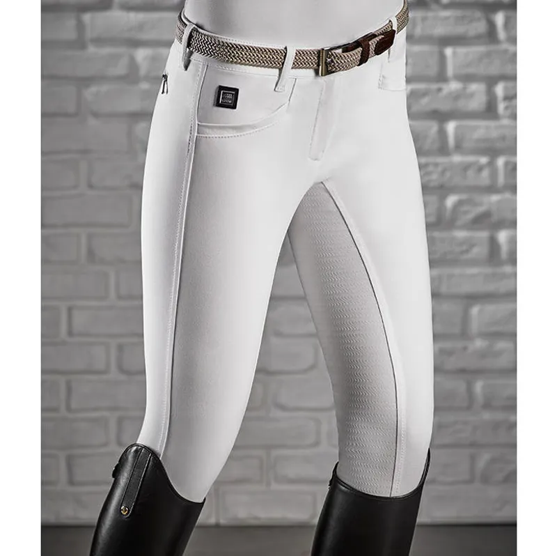 Equiline Cedar Full Grip Ladies Competition Breeches - White-2
