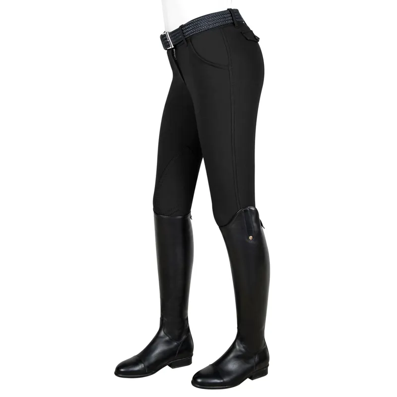 Equiline Boston Knee Patch Womens Breeches - Black-2