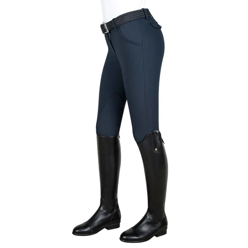 Equiline Boston Knee Patch Womens Breeches - Navy-2