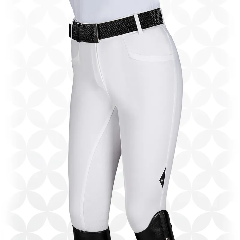 Equiline Arlette Full Grip Ladies Competition Breeches - White-3