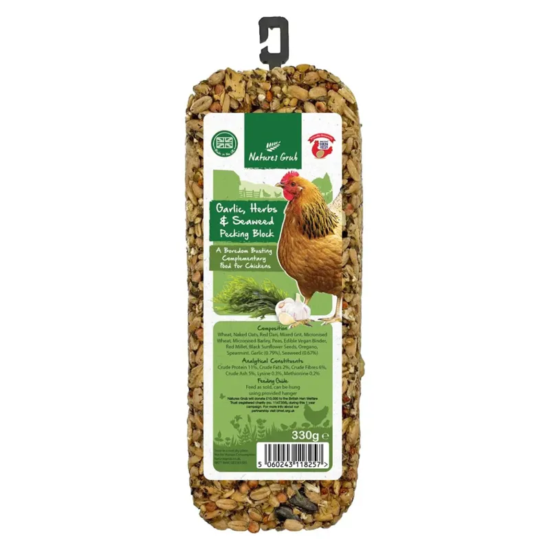 Nature's Grub Pecking Block - Garlic Herbs and Seaweed