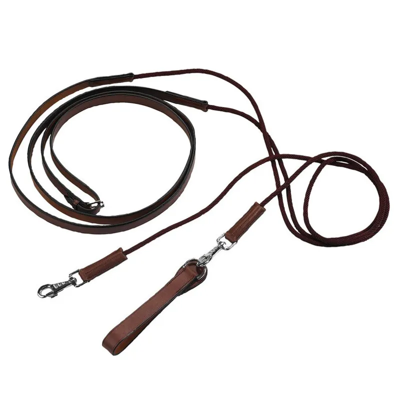Norton Leather/Cord Draw Reins - Brown