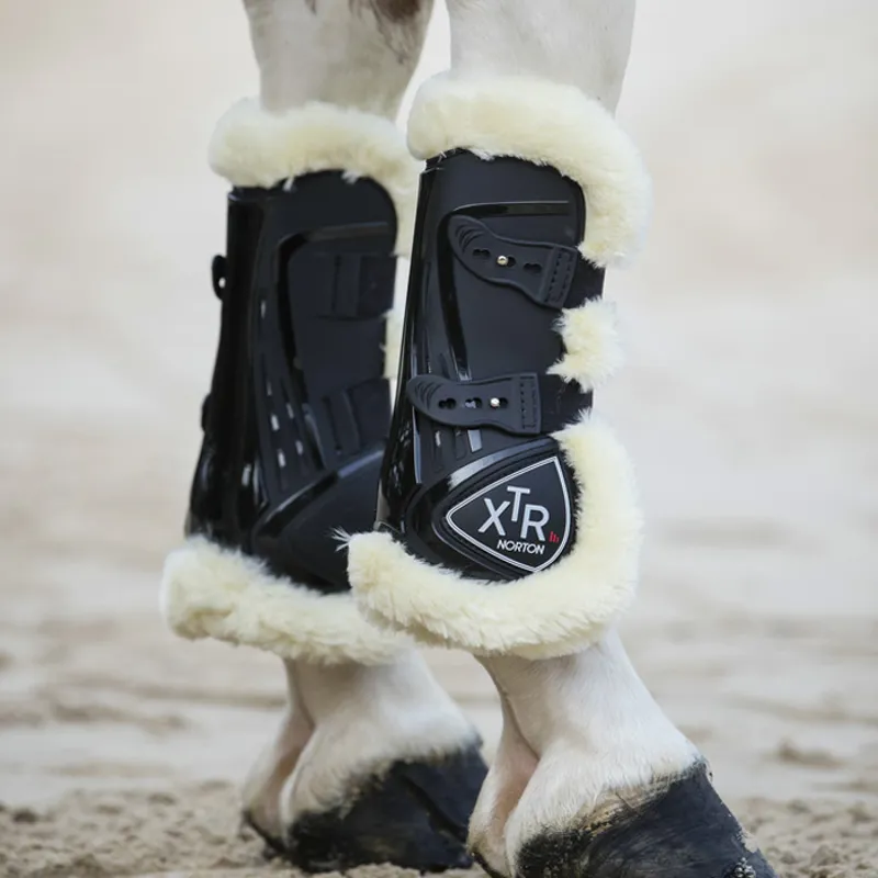 Norton XTR Billet Tendon Boots with Synthetic Sheepskin - Black-2