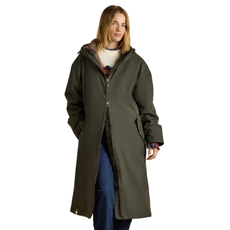 Joules Coverall Oversized Womens Waterproof Coat - Green/Green