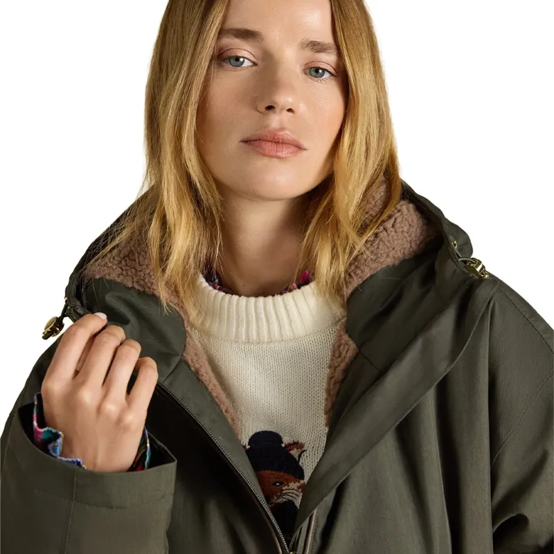 Joules Coverall Oversized Womens Waterproof Coat - Green/Green-6