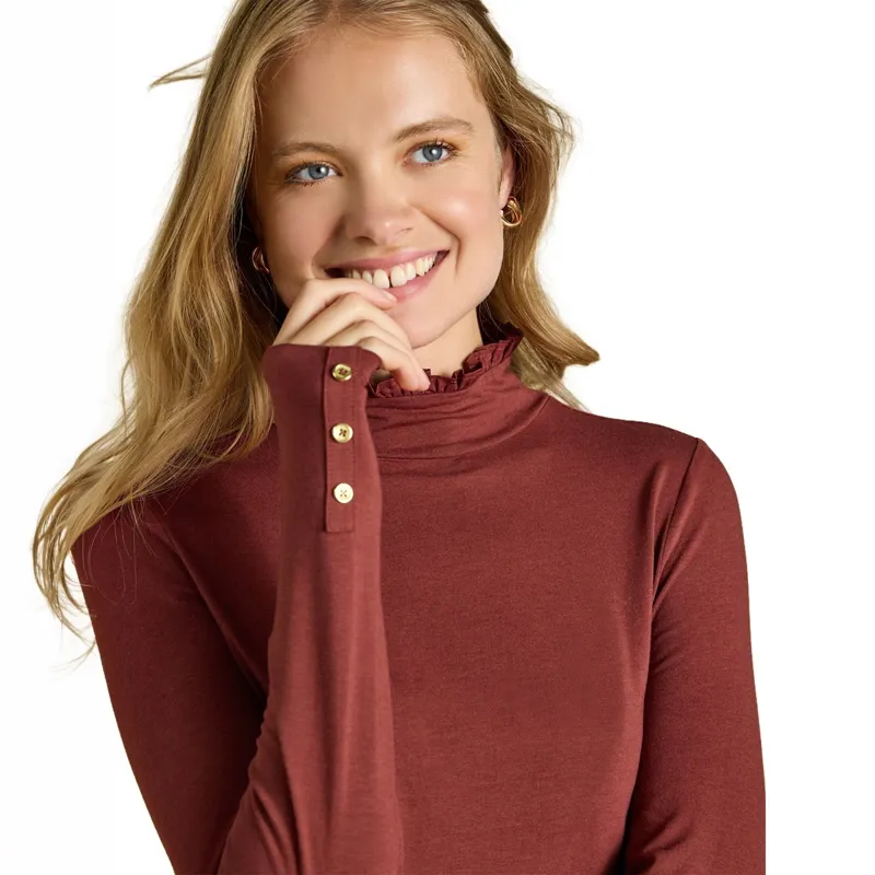 Joules Amy Womens Long Sleeve Jersey Top - Russet-3