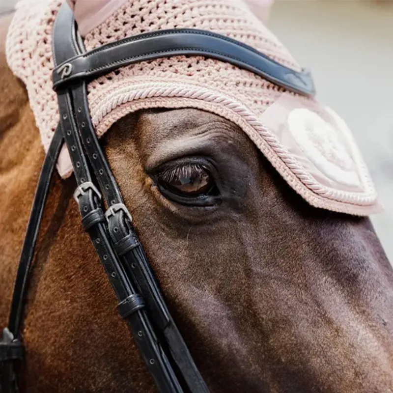 Kentucky Wellington 3D Logo Rope Fly Veil - Old Rose-3