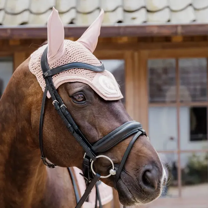 Kentucky Wellington 3D Logo Rope Fly Veil - Old Rose