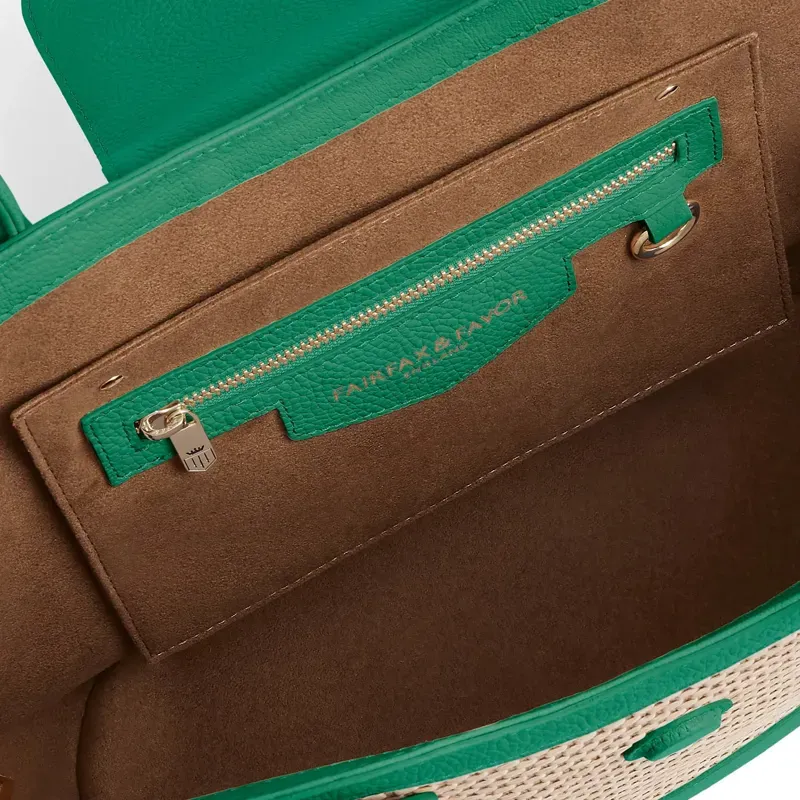 Fairfax and Favor Windsor Basket Bag - Clover Green Leather-5