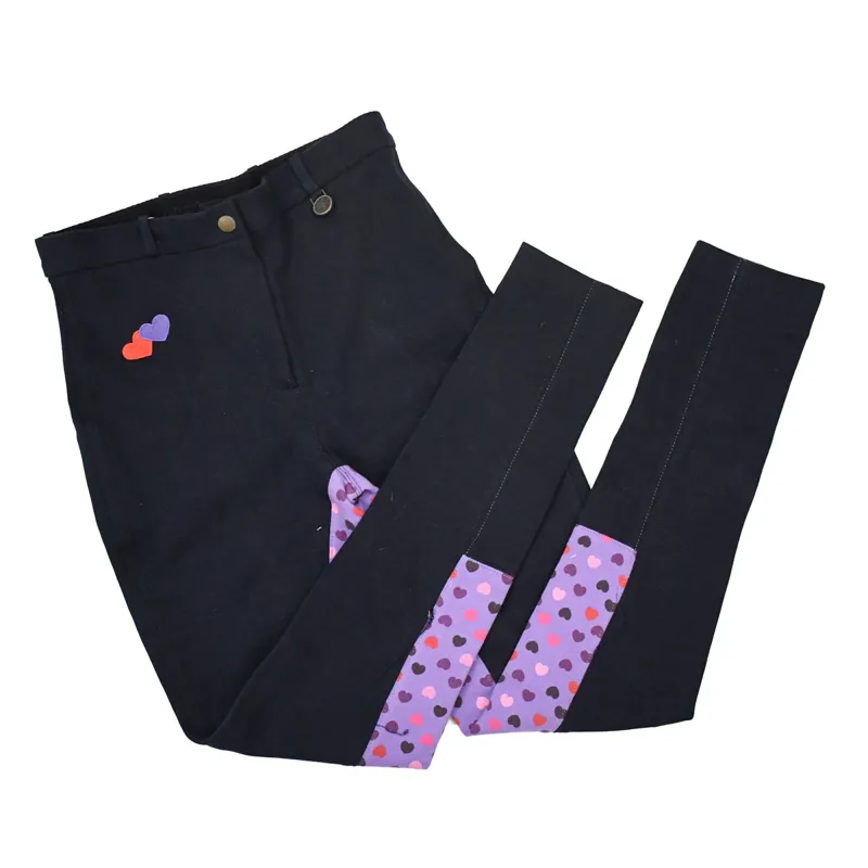 Loveson Confetti Junior Jodhpurs -  Navy/Hearts 28in