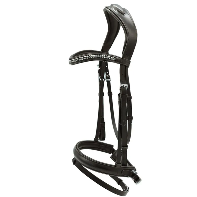 Dever Platinum Comfort Shaped Dressage Bridle - Brown
