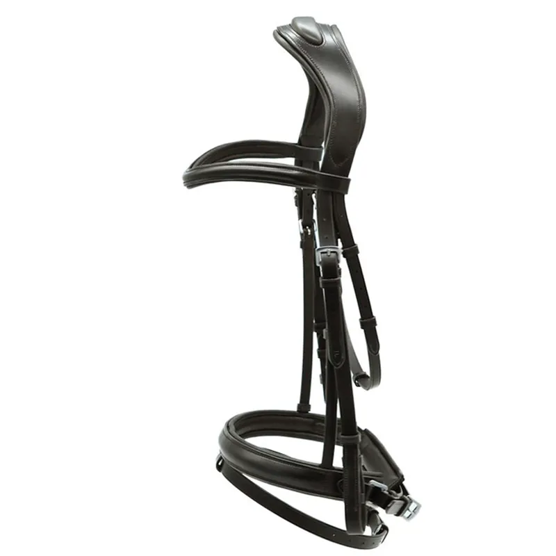 Dever Platinum Comfort Shaped Dressage Bridle - Brown-3