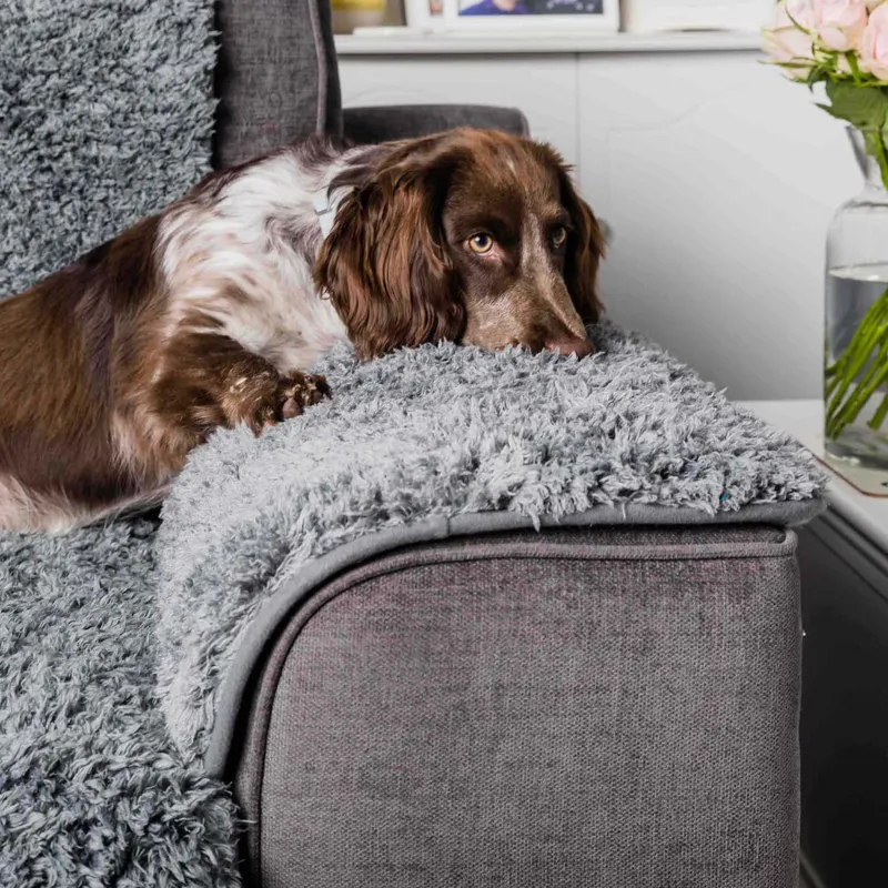 Pet Rebellion Comfy Arm Cover Sofa Protection Dog Blanket - Grey