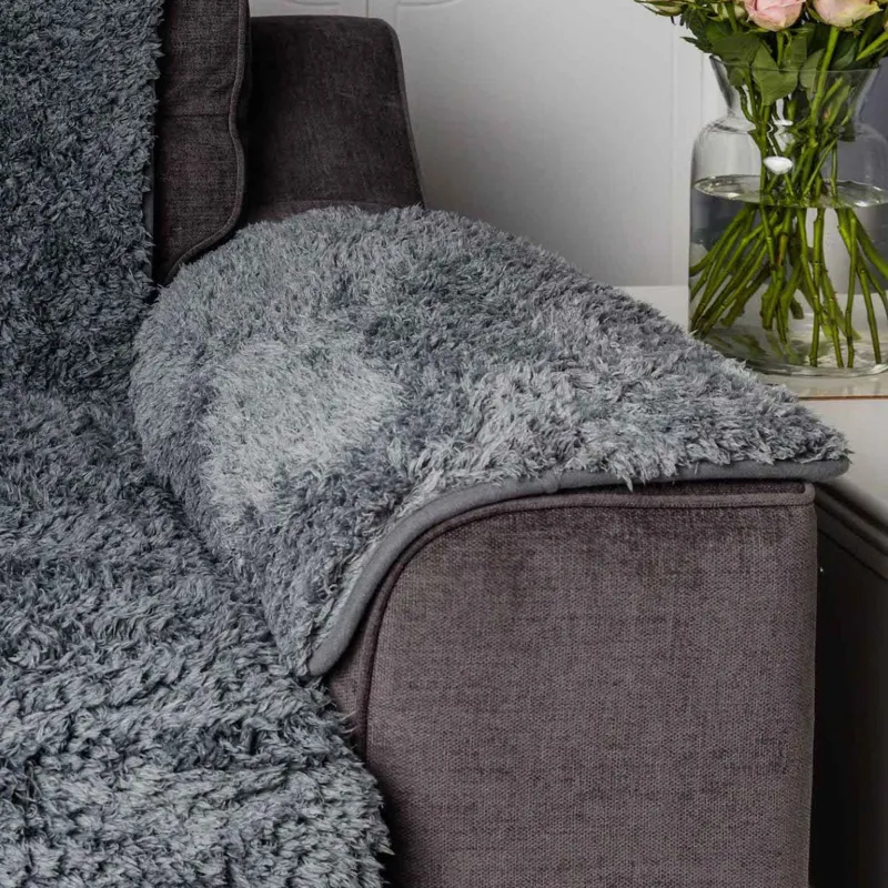 Pet Rebellion Comfy Arm Cover Sofa Protection Dog Blanket - Grey-1
