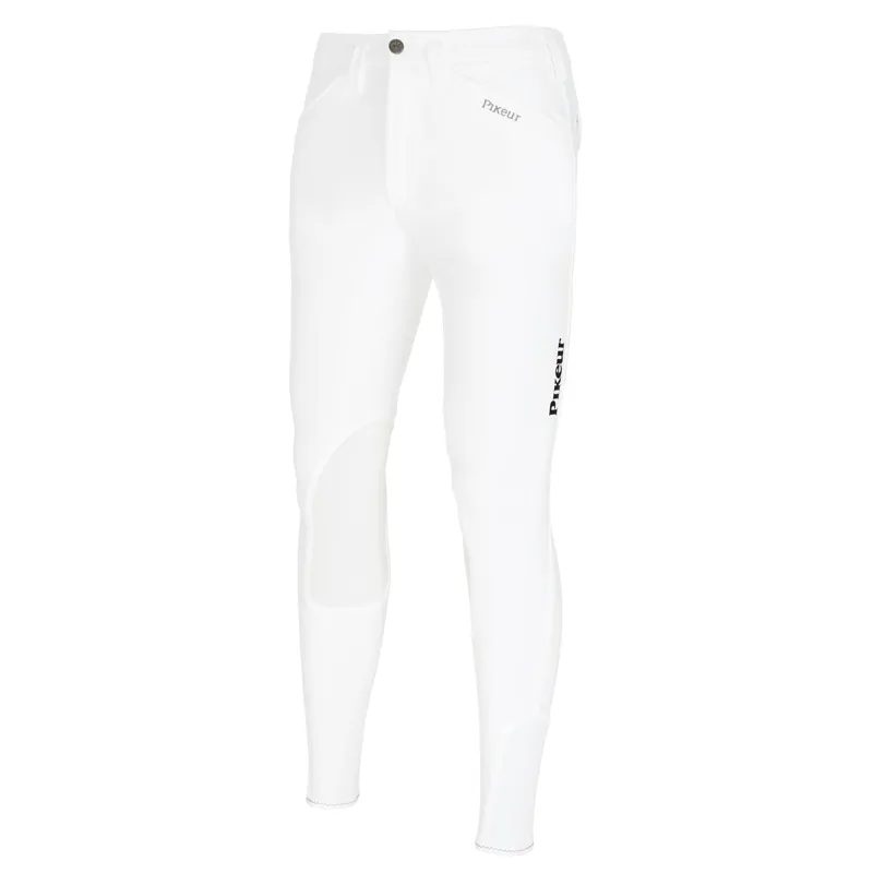 Pikeur Rodrigo DuraGrip Knee Patch Mens Competition Breeches - White