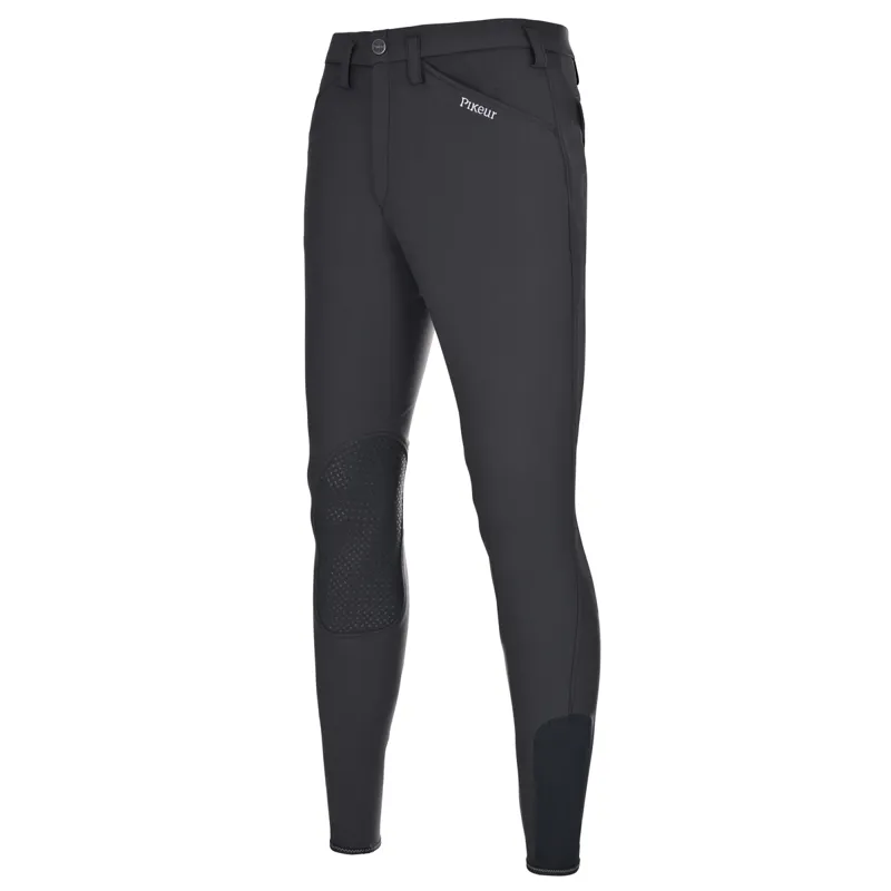 Pikeur Rodrigo Softshell Knee Grip Mens Breeches - Dark Shadow