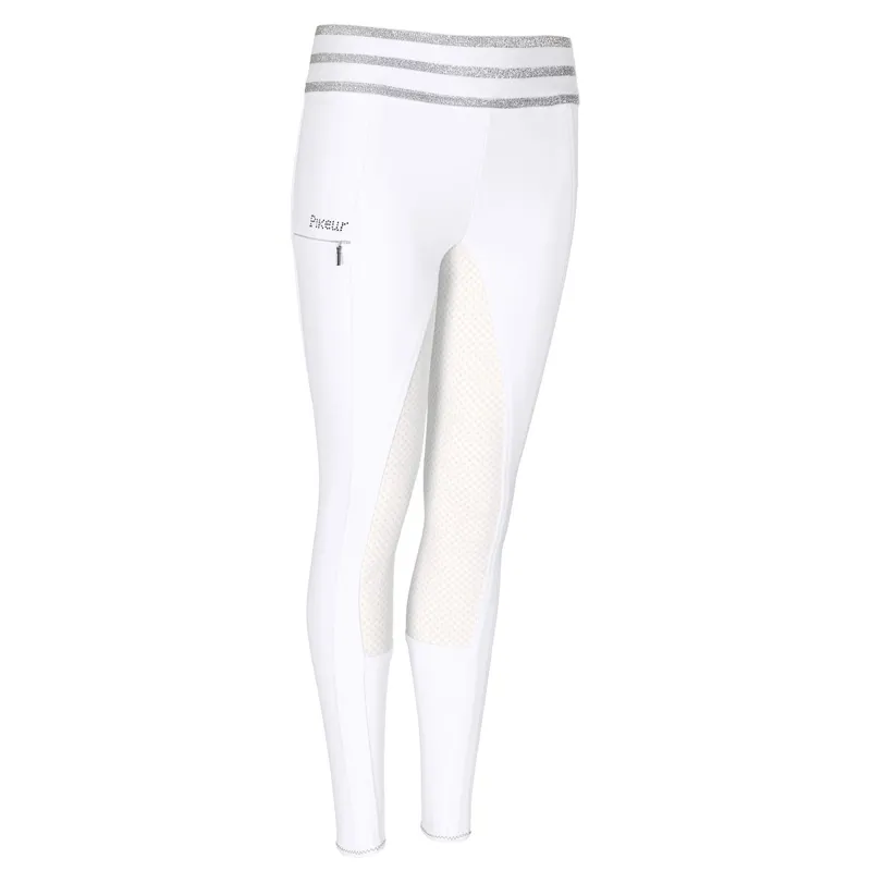 Pikeur Ida Grip Girls Full Seat Athleisure Riding Tights - White