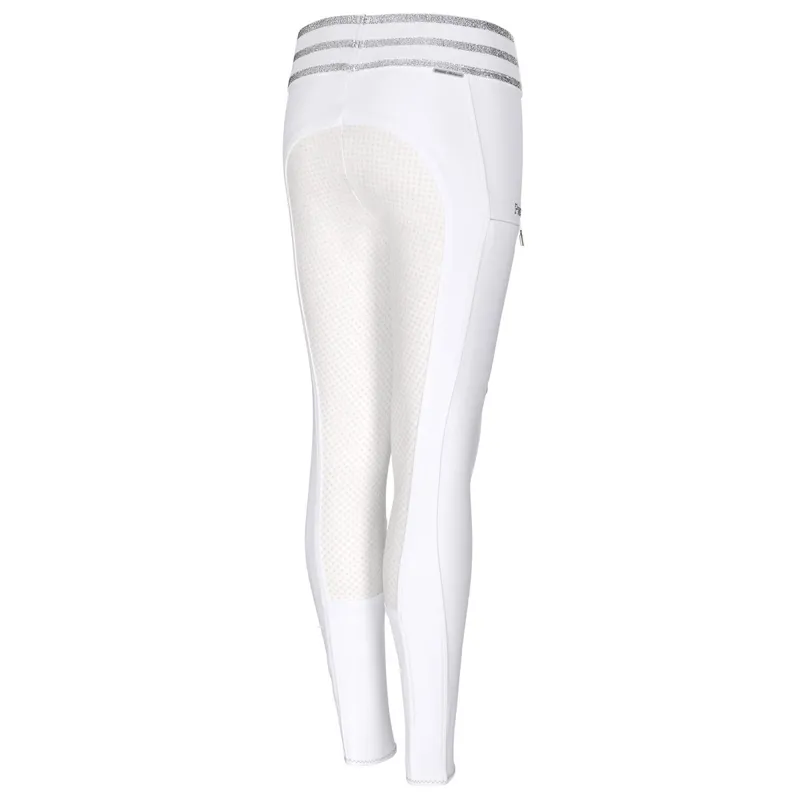 Pikeur Ida Grip Girls Full Seat Athleisure Riding Tights - White-1