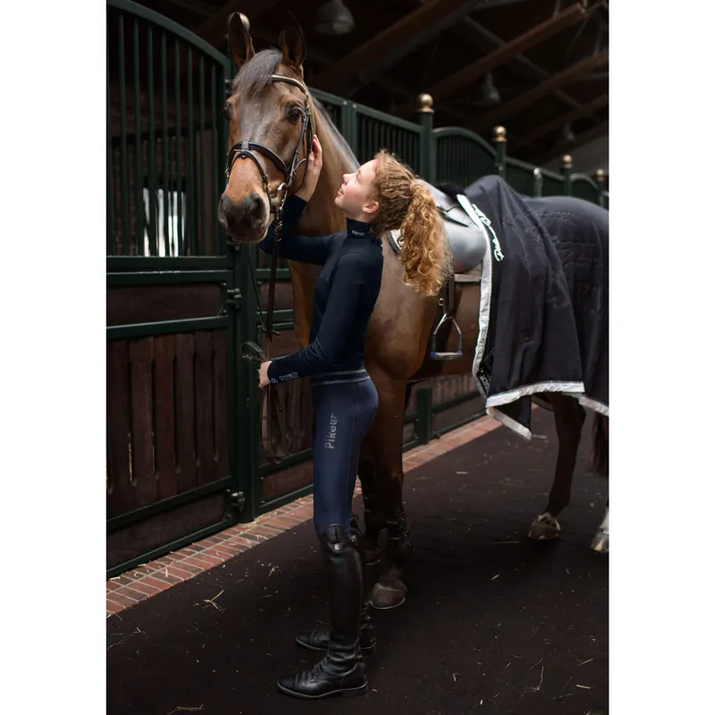Pikeur Ida Athleisure Grip Full Seat Junior Riding Tights - Nightblue-3
