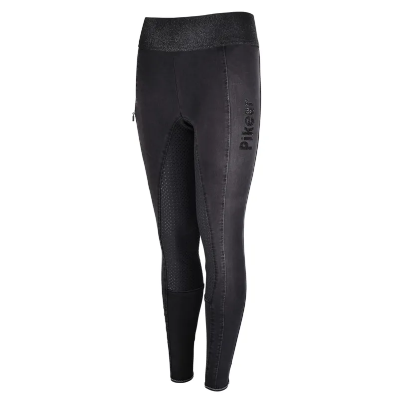 Pikeur Iona Grip Jeans Athleisure Girls Riding Tights - Denim Black