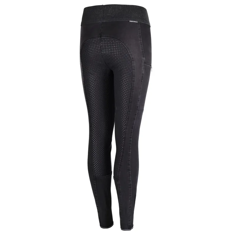 Pikeur Iona Grip Jeans Athleisure Girls Riding Tights - Denim Black-1