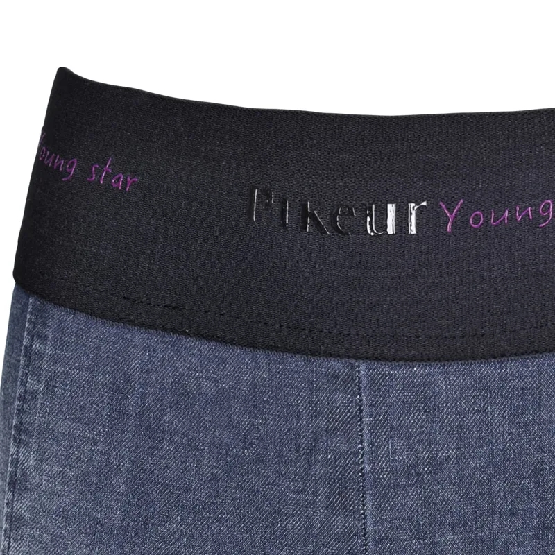 Pikeur Iona Grip Jeans Athleisure Girls Riding Tights - Denim Blue - 8yrs-3